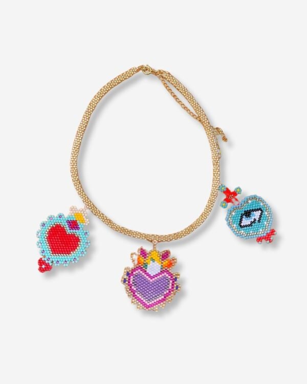 Collar Dijes Miyuki Corazones